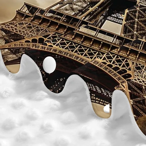 Vista 6 de Baby Car Seat Canopy Cover for Mom, Soft Breathable Nursing Breastfeeding Covers Multi Use Stroller Sun Shade Newborn Shower Gift，Paris Eiffel Tower