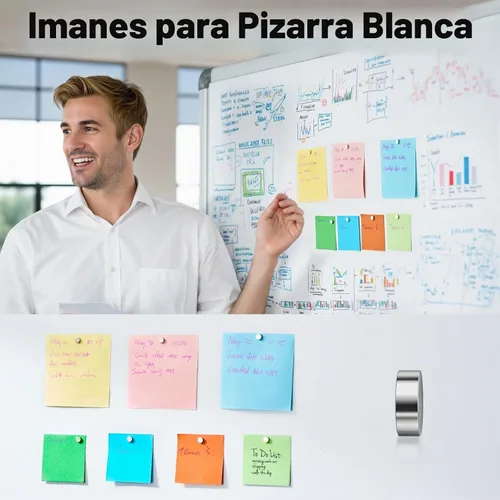Vista 6 de SMARTAKE 45 piezas de imanes para refrigerador, imanes pequeños redondos de 6x2mm para nevera, imanes de neodimio premium multiusos para oficina
