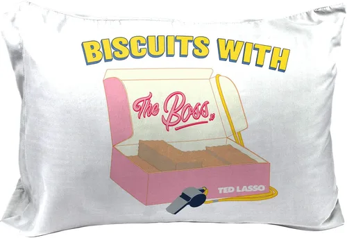 Vista 2 de WARNER BROS Ted Lasso Biscuits - 1 funda de almohada reversible individual, ropa de cama súper suave de doble cara (producto oficial de Ted Lasso)