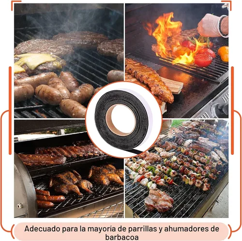 Vista 6 de UNCO Junta para ahumador - 15 pies, 1/2"X1/8", parrilla de alta temperatura y junta para barbacoa Negro