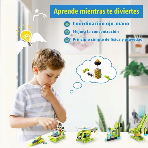 Vista 3 de makerzoid Kit de robot de construcción, más de 370 bloques de construcción educativos, más de 100 modelos, juguete de robot STEM para niños a partir