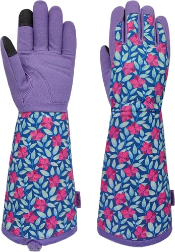 Vista 19 de Guantes Largos de Jardinería, Resistentes a Espinas y Pinchazos, Guantes Protectores para Rosas y Cactus para Jardinero, Regalos