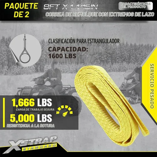 Vista 6 de XSTRAP STANDARD 2PK 1-3/4 pulgadas x 8 pies Eslinga de elevación de correas