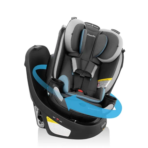 Vista 10 de Evenflo Revolve360 Slim 2-en-1 Asiento rotacional para auto con cubierta de limpieza rápida (Negro Salem)