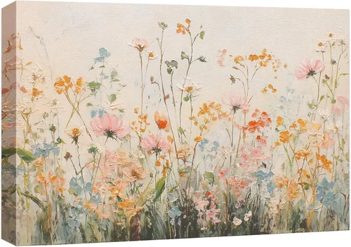 Vista 48 de wall26 Impresión en Lienzo Arte de Pared Flor de Cerezo Monocromática Estilo Vintage Floral Rústico Dramático Duotono Oscuro para Sala de Estar