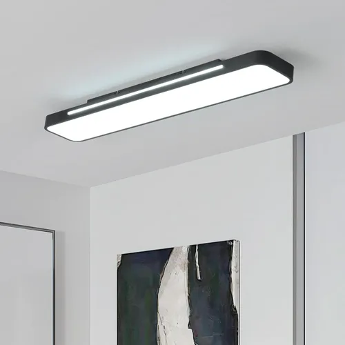Vista 15 de ORANOOR - Lámpara de techo LED moderna, lámpara de techo de montaje empotrado regulable de 15.7 pulgadas en forma de cuadrado negro con control