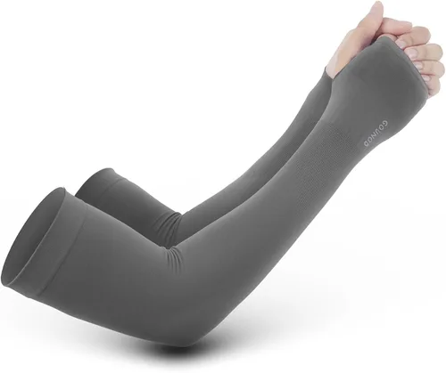 Vista 9 de GOUNOD Mangas de enfriamiento con protección solar para los brazos con orificios para el pulgar, jardinería, deportes al aire libre, entrenamiento