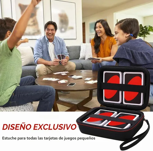 Vista 6 de L LTGEM Funda de juego de cartas compatible con soporte para cartas UNO Negro