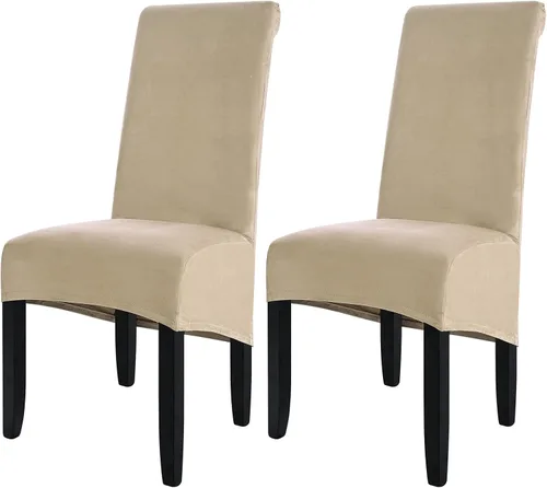 Vista 27 de ele ELEOPTION Fundas grandes de terciopelo y elastano para silla, fundas protectoras suaves y elásticas para silla, extraíbles y lavables para Negro