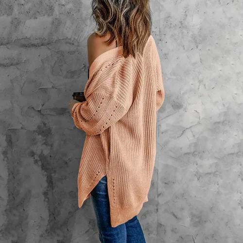 Vista 6 de Cárdigan de manga larga para mujer, ligero, cuello acanalado, suave, cárdigan de punto para mujer, cárdigan pesado