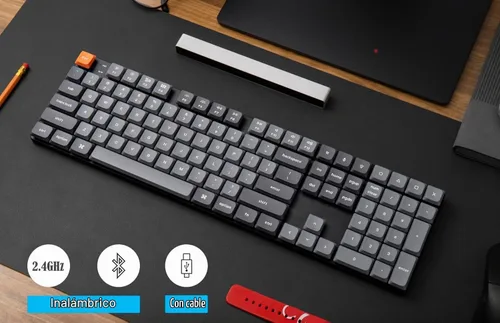 Vista 2 de Keychron Teclado mecánico inalámbrico ultra delgado K5 Max, QMK/VIA programable de 3 modos Bluetooth/2.4 GHz/cableado con retroiluminación RGB