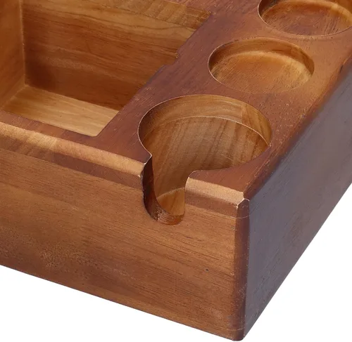Vista 7 de Soporte de café con caja de café, soporte de madera para café, soporte antideslizante para distribuidor de mango de café, contenedor