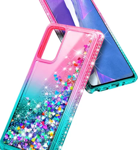 Vista 6 de NZND Funda para Samsung Galaxy A32 5G con protector de pantalla de vidrio templado (cobertura completa), soporte de anillo/correa para la muñeca