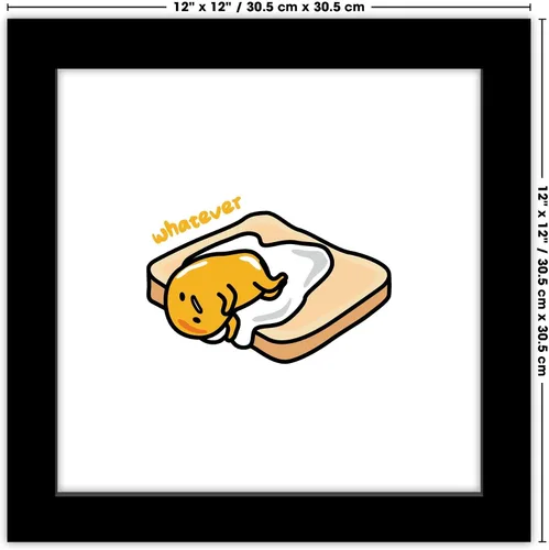 Vista 7 de Trends International Gallery Pops Gudetama - Póster de pared Whatever Wall Art, 12 x 12 pulgadas, versión enmarcada en negro Versión con marco negro