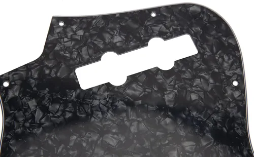 Vista 4 de 1 golpeador Yootones de 10 agujeros para Jazz Bass J Bass compatible con Fender Jazz Bass de EE. UU. y mexicano (3 capas de perlas negras)