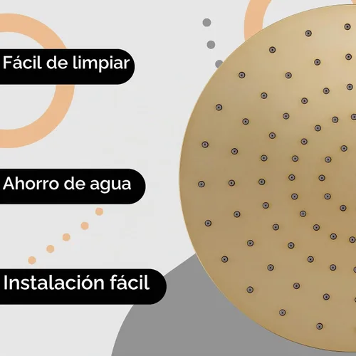 Vista 5 de Rainhead SH001CPG-D10 - Cabezal de ducha fijo de 10 pulgadas para baño, alta presión, 2.5 GPM, con ángulo ajustable, bronce champán