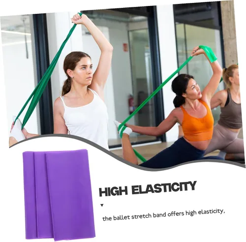 Vista 6 de Luxshiny Juego de 3 bandas de resistencia moradas resistentes y elásticas para estirar, pilates, yoga, terapia física, entrenamiento en casa