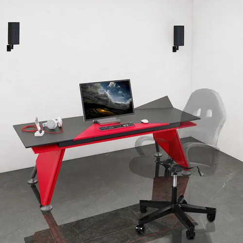 Vista 2 de Frassie Reemplazo de base de silla de juegos de nailon de 28 pulgadas con cilindro de soporte de placa inferior, 5 ruedas (negro)