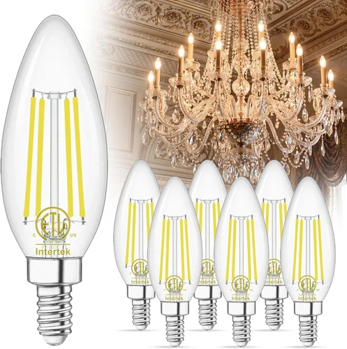 Vista 18 de winshine Bombillas LED E12 para candelabro regulables, 2700 K, blanco cálido, equivalente a 60 W, eficiencia energética, 4 W, tipo B