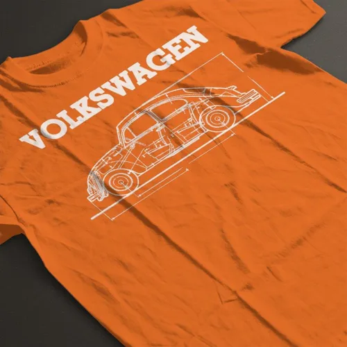 Vista 4 de Volkswagen Beetle White Technical Diagram - Camiseta para mujer