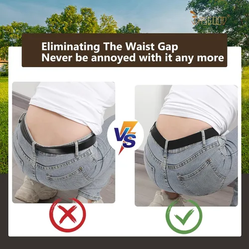 Vista 6 de JASGOOD Cinturón elástico invisible para mujer, cinturón elástico con hebilla plana para jeans, pantalones, vestidos