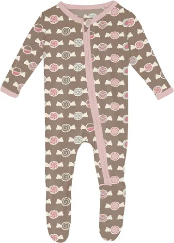Vista 122 de KicKee Baby & Toddler - Pijama de viscosa ultrasuave de bambú con patas abatibles y puños