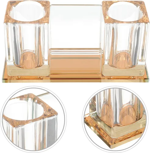 Vista 2 de Crystal Acrylic Microphone Stand Tabletop Mic Holder Stable Mic Storage Holder Desk Mount for Ktv Karaoke Light Gold