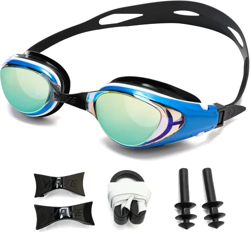 Vista 13 de Gafas de natación ópticas para personas con miopía, a prueba de fugas, antivaho y con protección ultravioleta, para adultos, hombres y mujeres
