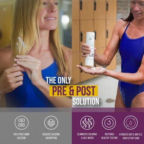 Vista 5 de TRIHARD Elite Swim Protection Pack Kit completo para cabello y cuerpo Incluye muestras gratuitas de lavado facial y loción corporal
