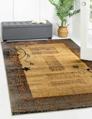 Vista 16 de Unique Loom Barista Collection - Alfombra Excelsa (octágono de 6 pies 1 pulgada, beige/marrón)