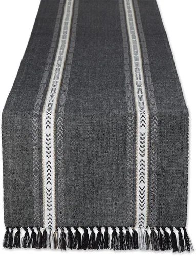 Vista 13 de DII Everyday Collection - Mantel de mesa con flecos, camino de mesa, 14 x 72 pulgadas, color negro