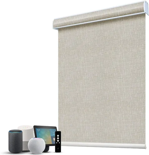 Vista 14 de SmartWings Persianas Motorizadas con Filtro de Luz, Compatible con Matter Thread Homekit Z-Wave Alexa Google, Persianas con 70% de Opacidad Safari