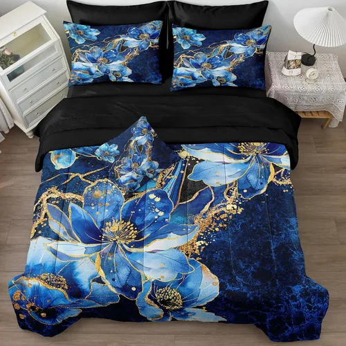 Vista 21 de Juego de edredón de sol y luna negro, juego de ropa de cama boho, ropa de cama de galaxia celestial y espacio estrellado, edredón mandala exótico