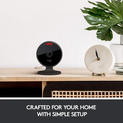 Vista 3 de Logitech Circle View - Cámara de seguridad para el hogar con cable resistente a la intemperie, video TrueView, gran angular de 180°, HD de 1080p