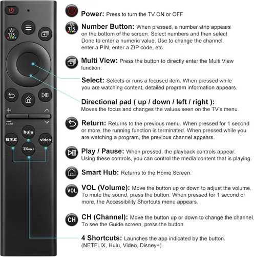 Vista 8 de Mando a distancia universal compatible con todos los Samsung TV LED QLED UHD SUHD HDR LCD marco curvado solar HDTV 4K 8K 3D Smart TV Remotes