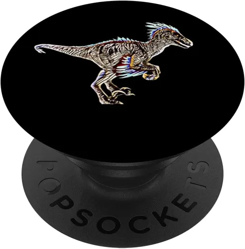 Vista 6 de Velociraptor Raptor Dinosaur PopSockets MagSafe PopGrip for iPhone