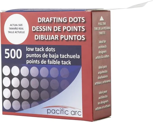 Vista 3 de Pacific Arc Puntos de dibujo profesionales en blanco 7/8 ", rollo de 500 puntos por caja