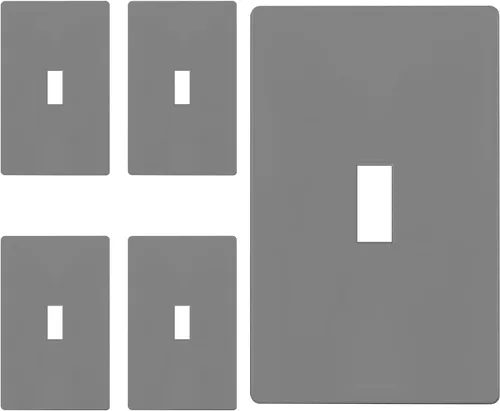 Vista 24 de ENERLITES - Placa de pared con interruptor de palanca sin tornillos, cubierta de interruptor de luz segura para niños, tamaño estándar de 1 gancho