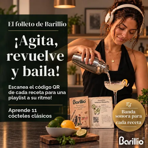 Vista 6 de Barillio Black Bartender Kit – Juego de coctelera de acero inoxidable con soporte de bambú – Herramientas de barra de mixología con coctelera