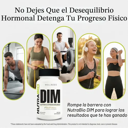 Vista 4 de NutraBio Suplemento DIM, apoya el equilibrio de estrógenos, 100 mg - 60 cápsulas vegetales