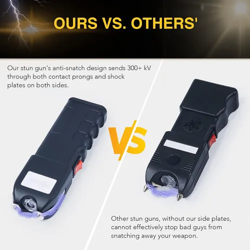 Vista 5 de DARTMOOR Pistola aturdidora de 300,000 V ultrapotente tamaño de teléfono recargable para hombres y mujeres con placas de choque laterales para coche