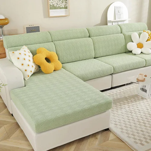 Vista 4 de vctops Fundas elásticas para sofá mágico y seccional, resistentes al desgaste, antideslizantes, en forma de L, protector de muebles, 1 pieza