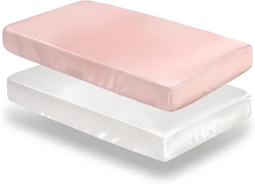 Vista 20 de SiinvdaBZX Sábanas de Satén para Mini Cuna 38 x 24 Pulgadas, Sábanas Sedosas y Suaves para Mini Cuna Portátil, Funda de Colchón, Sábanas para Corral