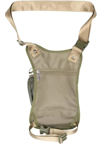 Vista 5 de Larswon Bolsa de muslo - Riñonera táctica para motocicleta, impermeable, Verde militar, M, Ligero