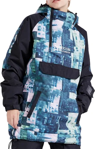 Vista 21 de Chaqueta anorak de esquí para mujer, impermeable, resistente al viento, cálido, para snowboard, abrigo de invierno con capucha