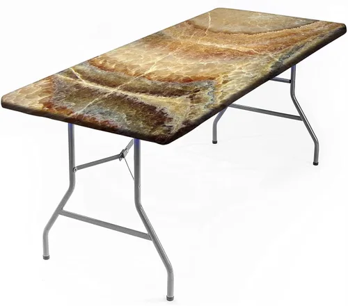 Vista 36 de Mantel rectangular elástico ajustable, con textura de madera de granja, cubierta de mesa de poliéster para mesa de bufé, picnic, cafeterías Mantel