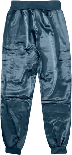 Vista 5 de Pantalones deportivos de satén para mujer, casuales, de cintura alta, para descansar, informales, hasta el tobillo, pantalones cargo de satén sedoso