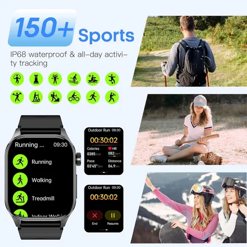 Vista 3 de Reloj Inteligente de Salud Avanzado para Hombres y Mujeres con Monitoreo en Tiempo Real de Frecuencia Cardíaca, Oxígeno en Sangre, Temperatura