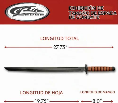 Vista 3 de Espada corta de cuero apilado estilo americano de supervivencia Tanto de 27.75 pulgadas con funda