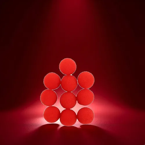 Vista 8 de Pelotas de esponja rojas de 1.4 in, bola de esponja para dedos, accesorios de primer plano, accesorios de juguete de comedia clásica, accesorios